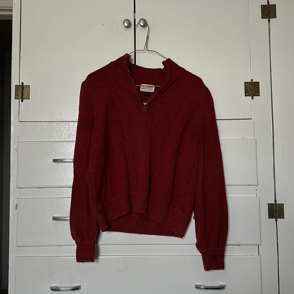 Adorable burgundy quarter zip sweater!